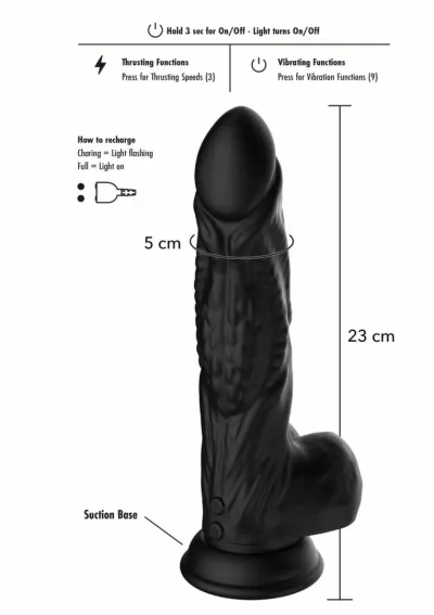 Vibrační dildo s přísavkou HIDDEN DESIRE EXTREME Raptor, silikon, 25 cm - obrázek 5