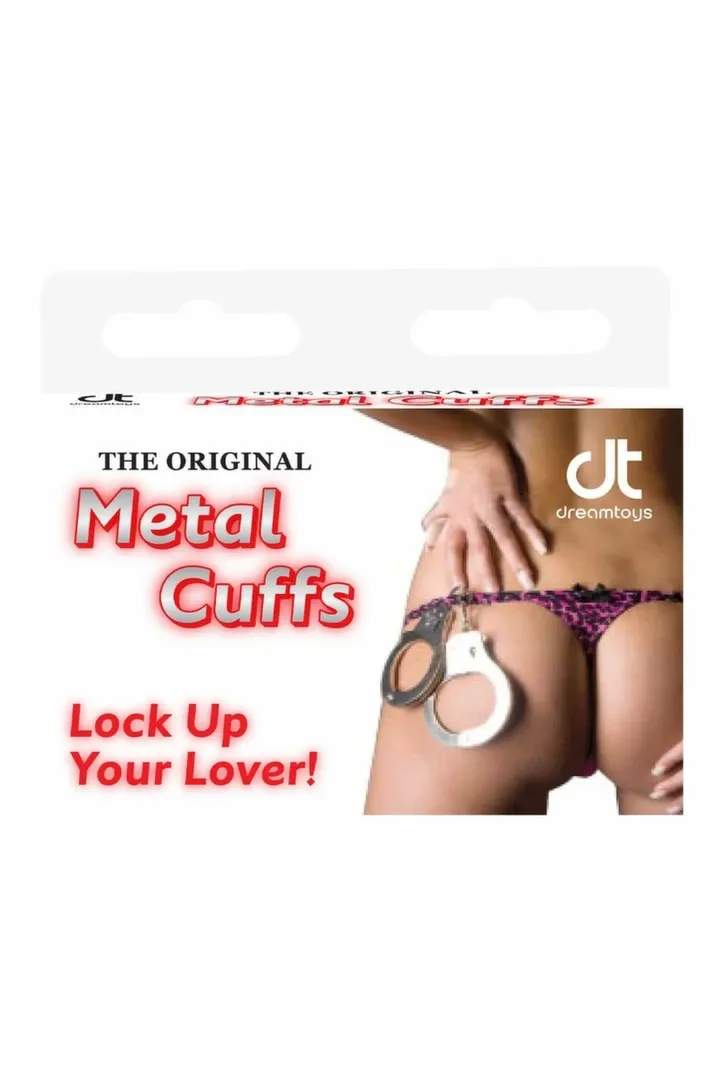Kovová pouta Dream Toys Metal Handcuffs s pojistkou, leštěná, stříbrná