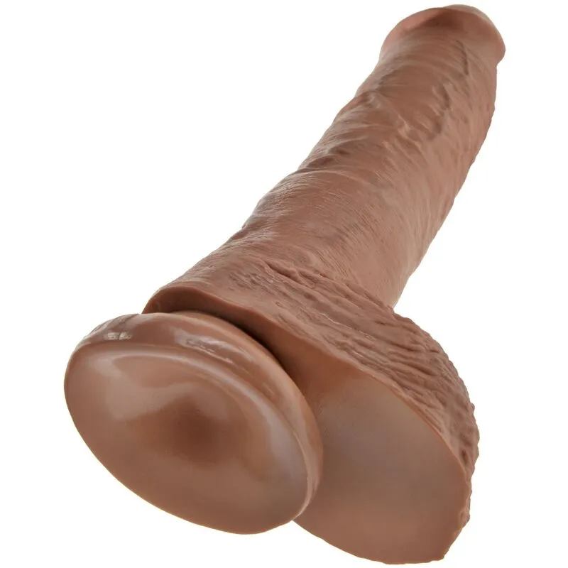 Realistické dildo King Cock s varlaty a přísavkou, 19,8 cm, karamelové - obrázek 5