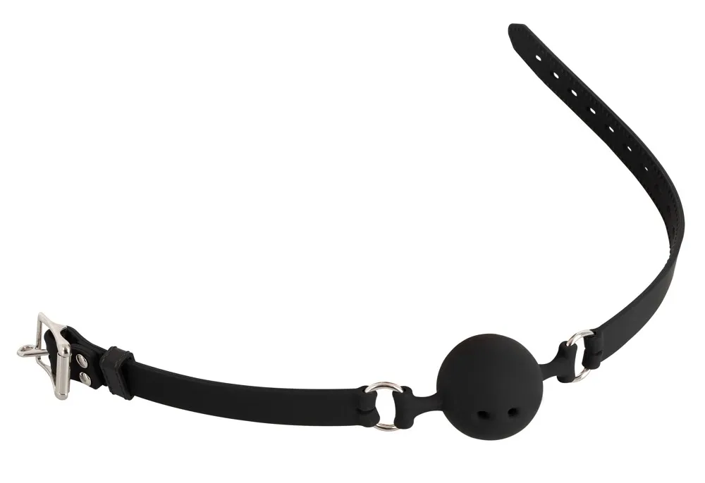 Silikonový roubík You2Toys s kuličkou a otvory pro dýchání, černý, průměr 3,5 cm - obrázek 7