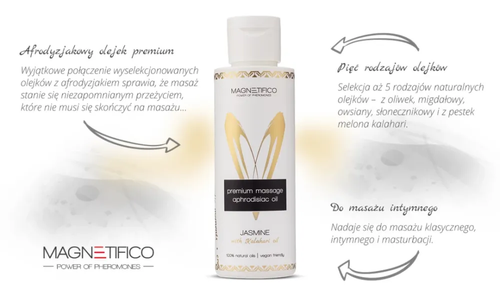 Masážní olej Magnetifico Jasmine Premium, jasmín, veganský, 100 ml - obrázek 3