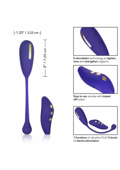 Posilovač pánevního dna CalExotics eStim Remote Kegel Exerciser, fialový - obrázek 4