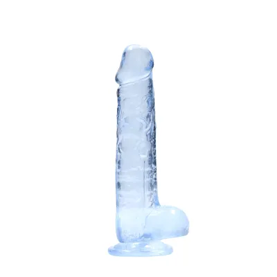 Realistické dildo s přísavkou RealRock Crystal Clear, průhledné, 21 cm - obrázek 3