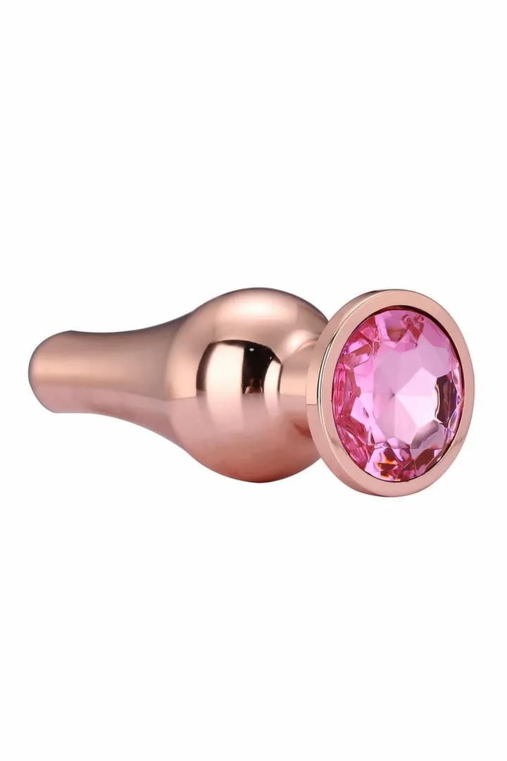 Anální kolík Dream Toys Gleaming Love Rose Gold Plug S, hliník, s kamínkem - obrázek 4