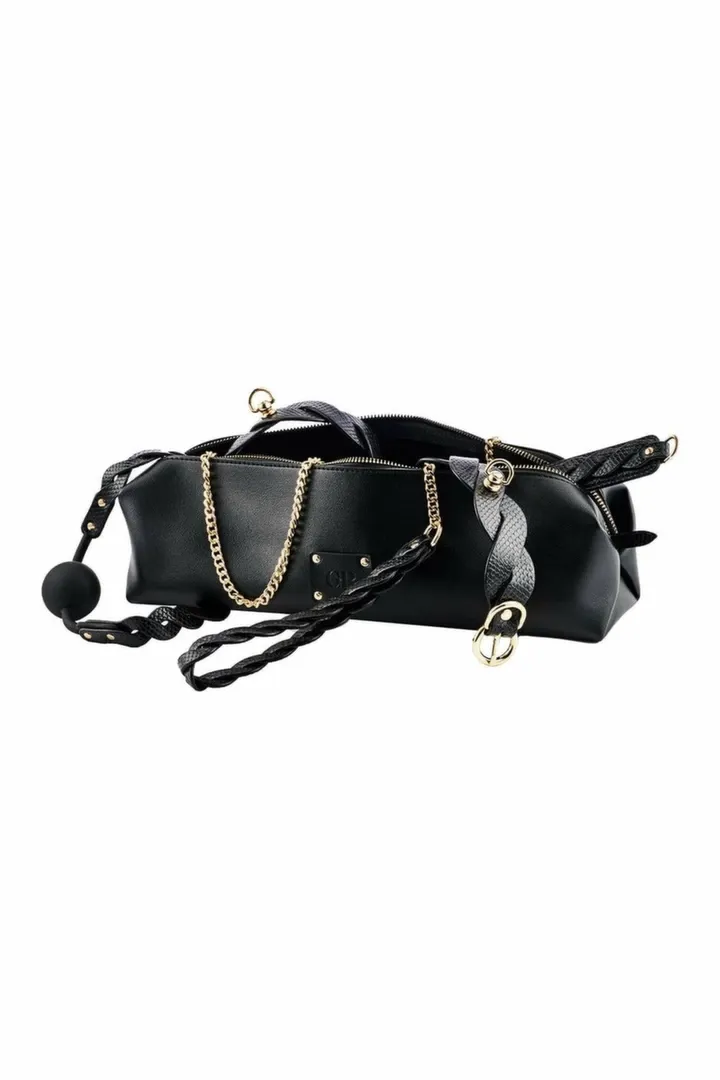 BDSM sada Guilty Pleasure Eclipse Braided, 7 dílů, veganská kůže, zlaté detaily - obrázek 2