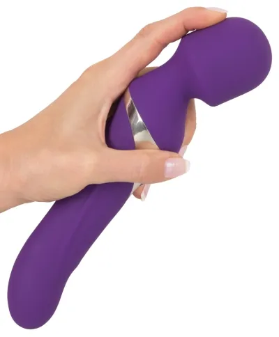 Oboustranný vibrátor Javida Wand & Pearl, masážní hlavice a rotační perličky, 24 cm - obrázek 6