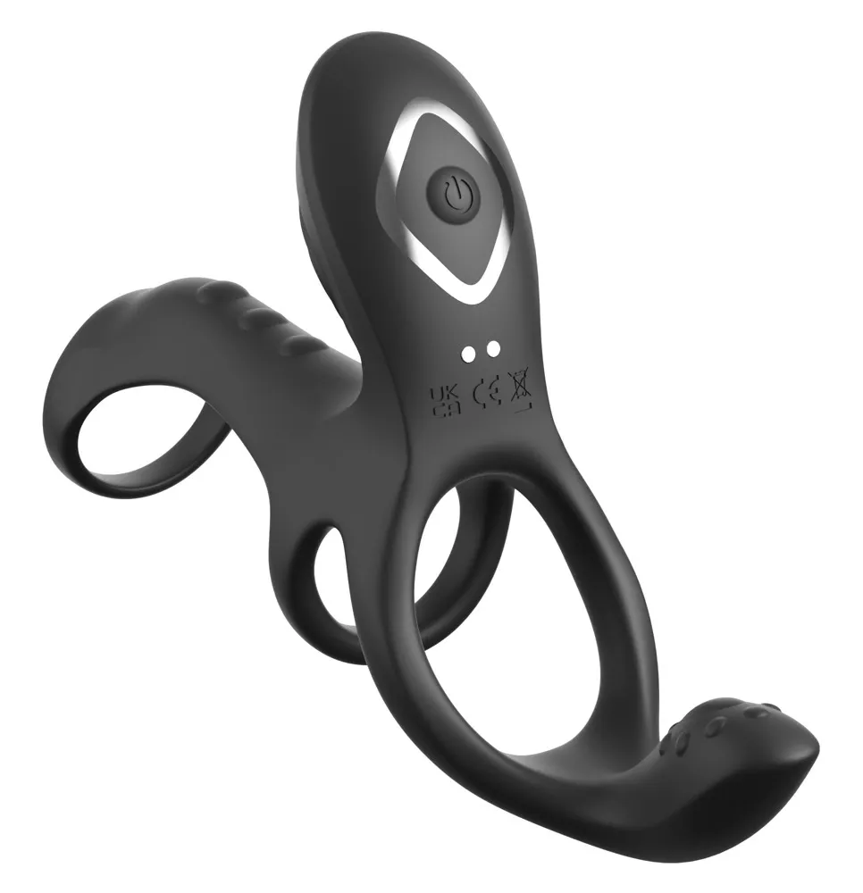 Vibrační erekční kroužek pro páry Fantasy C-Ringz Ultimate Couples Cage Max, 19,5 cm - obrázek 3
