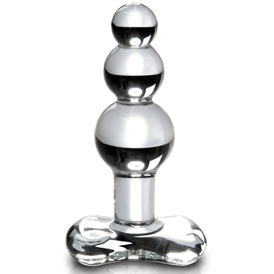 Skleněný anální kolík Icicles No. 47, čirý - obrázek 2