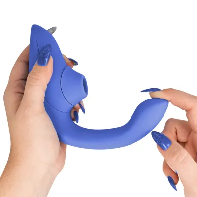 Rabbit vibrátor s tlakovým stimulátorem klitorisu Womanizer Blend, zářivě modrý - obrázek 10