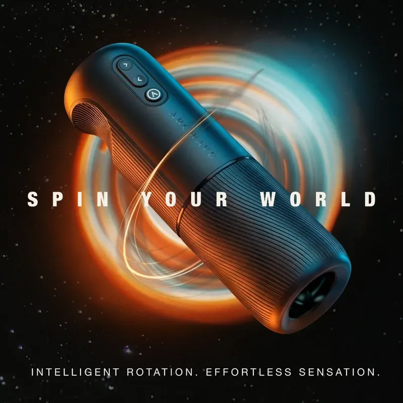 Rotační masturbátor Arcwave Orbit 360° s aplikací, černý - obrázek 12