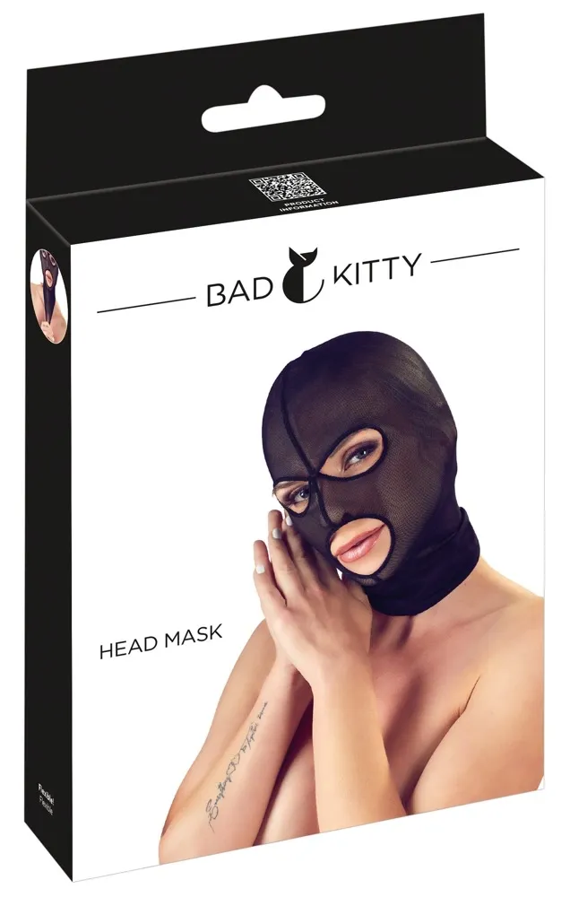 Elastická maska na hlavu Bad Kitty Powernet, černá, unisex, univerzální velikost