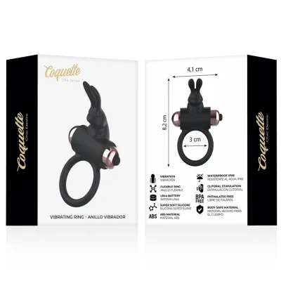 Vibrační erekční kroužek Coquette Chic Desire, černý/zlatý - obrázek 9