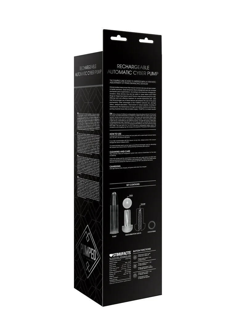 Automatická vakuová pumpa na penis Pumped Cyber Pump, nabíjecí, 31 cm - obrázek 9