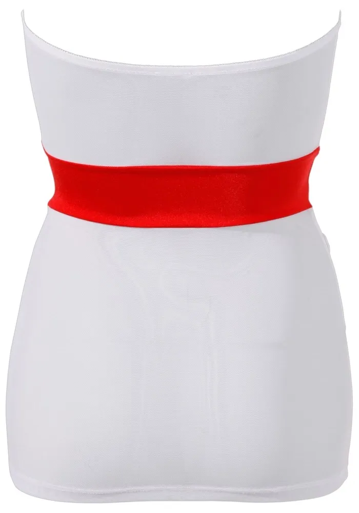 Kostým zdravotní sestry Cottelli Collection Nurse s čelenkou, bílo-červený, M - obrázek 5