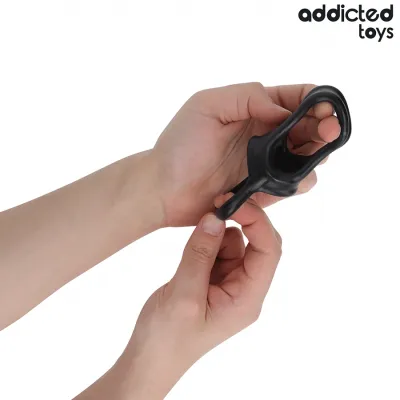Erekční kroužek ve tvaru klece Addicted Toys, černý - obrázek 2