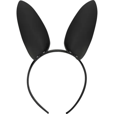 Čelenka s králičími oušky Coquette Chic Desire, černá, veganská kůže - obrázek 3