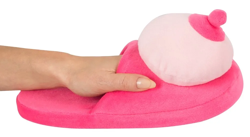 Plyšové pantofle You2Toys s vtipným 3D motivem, růžové, 42-45 - obrázek 5