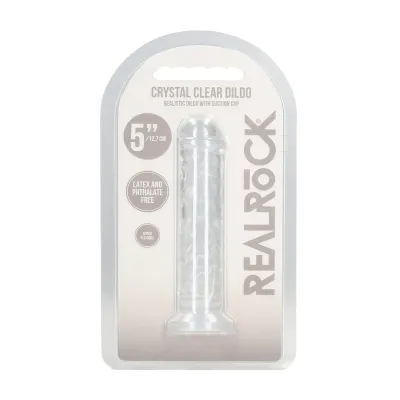 Průhledné dildo RealRock Crystal Clear s přísavkou, TPE, 12,7 cm - obrázek 2