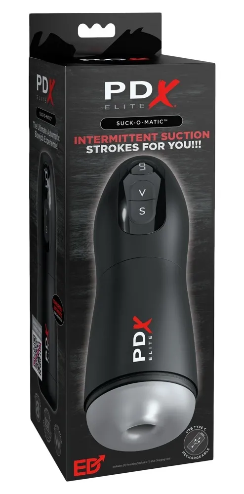 Automatický masturbátor PDX Elite Suck-O-Matic se sáním a vibracemi