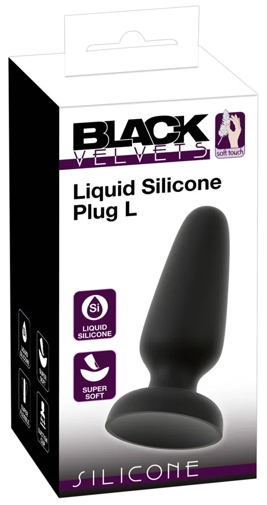 Black Velvets silikonový anální kolík L s přísavkou