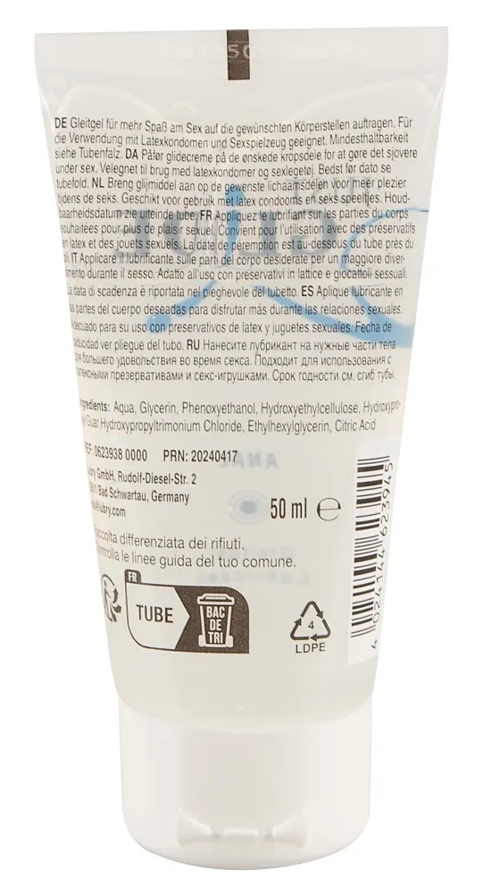 Anální lubrikační gel Just Glide Anal na vodní bázi, veganský, 50 ml - obrázek 2