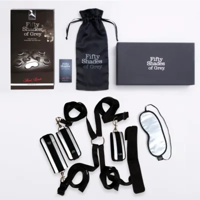 Pouta na postel s páskou přes oči Fifty Shades of Grey Hard Limits, černá - obrázek 4