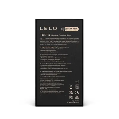 Vibrační erekční kroužek LELO TOR 3, ovládání aplikací, černý - obrázek 4