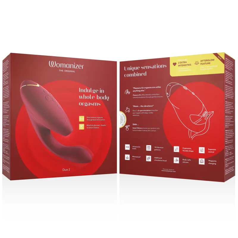 Rabbit vibrátor s tlakovým stimulátorem klitorisu Womanizer Duo 2, bordó - obrázek 13