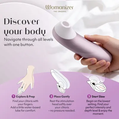 Tlakový stimulátor klitorisu Womanizer Pro Vibrant, šeříkový - obrázek 4