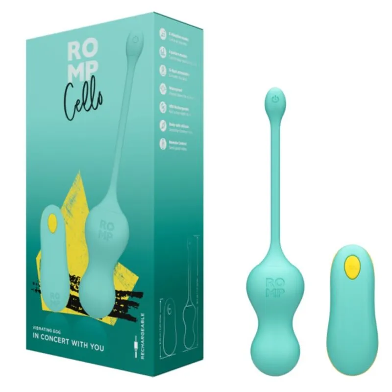 Vibrátor na bod G ROMP Cello s dálkovým ovládáním, tyrkysový - obrázek 6