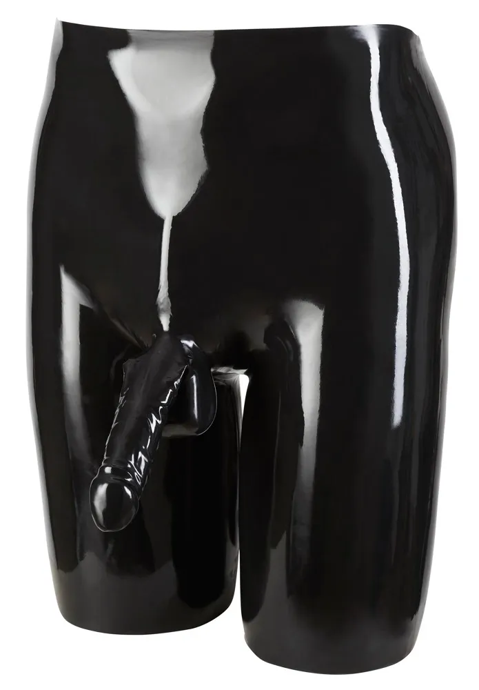 Pánské latexové cyklistické šortky LateX s anatomickým návlekem, černé, S - obrázek 4