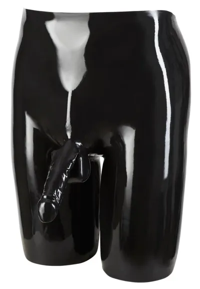 Pánské latexové cyklistické šortky LateX s anatomickým návlekem, černé, S - obrázek 4