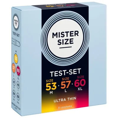 Zkušební sada kondomů Mister Size Pure Feel, 53, 57 a 60 mm, 3 ks - obrázek 3