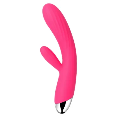 Hřejivý vibrátor Svakom Angel se dvěma motorky, růžový, 22,6 cm