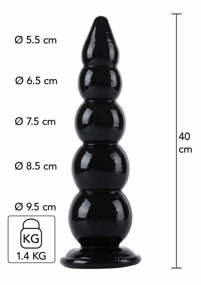 Anální kuličky Hidden Desire Extreme Anal Gear Balls, PVC, 40 cm, černé