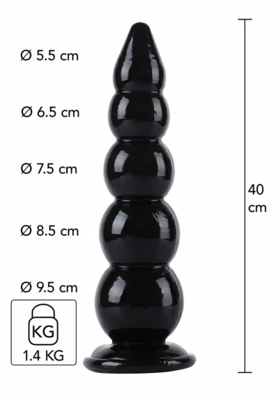Anální kuličky Hidden Desire Extreme Anal Gear Balls, PVC, 40 cm, černé