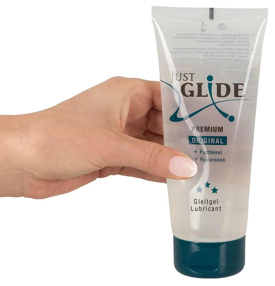 Lubrikační gel Just Glide Premium na vodní bázi s kyselinou hyaluronovou, 200 ml - obrázek 3