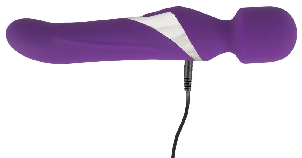 Oboustranný vibrátor Javida Wand & Pearl, masážní hlavice a rotační perličky, 24 cm - obrázek 7