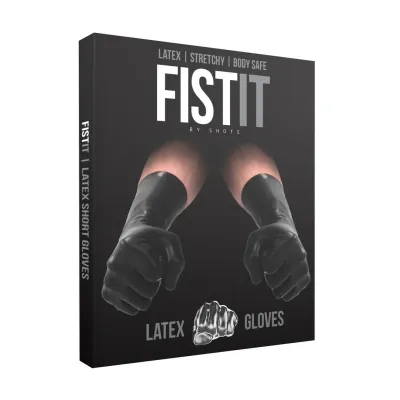 Krátké latexové rukavice Fist It, unisex, černé, S/M - obrázek 2