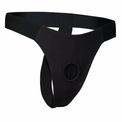Strap-on tanga BOLD. IVY se silikonovým dildem 15,5 cm, černá, XXL - obrázek 3