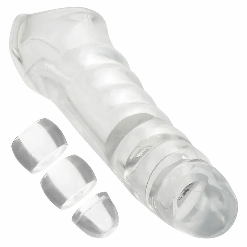 Návlek na penis CalExotics Maxx Extension Kit, nastavitelný, průhledný - obrázek 5