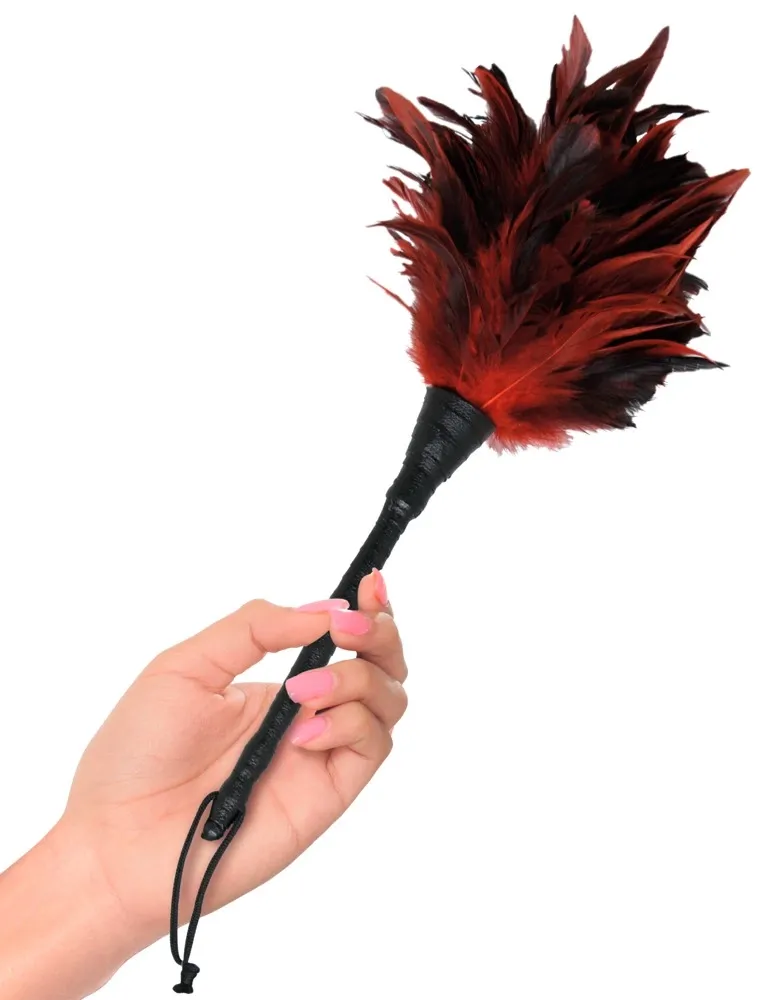 Lechtátko z peří Fetish Fantasy Series Frisky Feather Tickler, černo-červené - obrázek 3