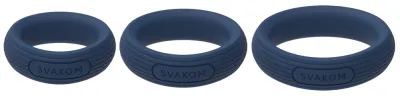 Sada erekčních kroužků SVAKOM Triooo, 3 velikosti, silikon, tmavě modrá - obrázek 3