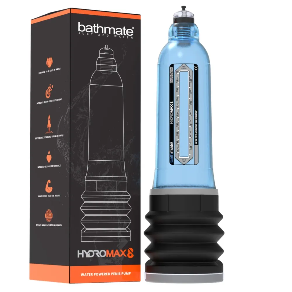 Vodní vakuová pumpa na penis Bathmate Hydromax8, modrá - obrázek 2