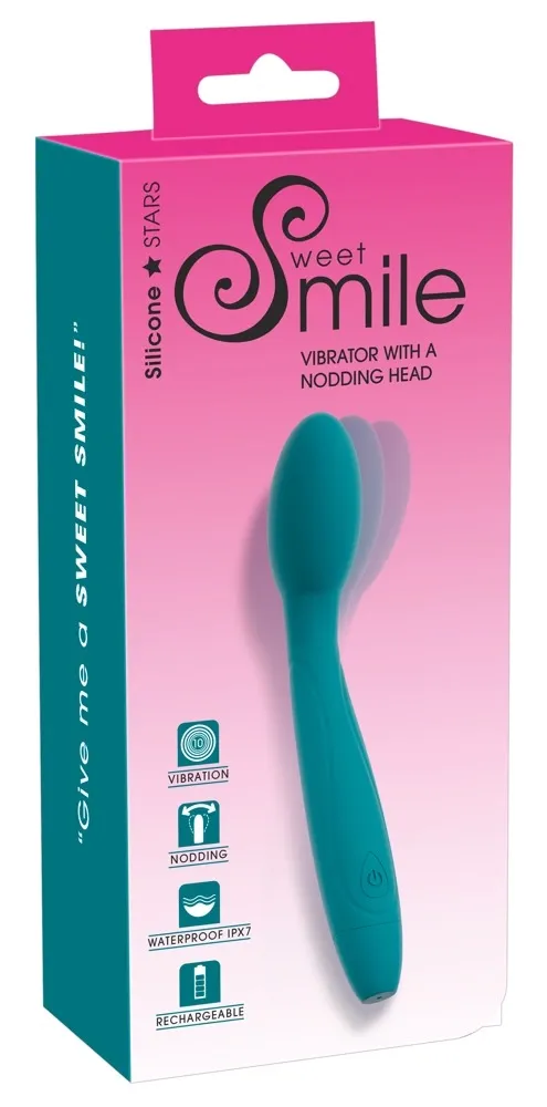 Vibrátor Sweet Smile Nodding Head s kývající hlavicí, 10 režimů, voděodolný, 18,2 cm