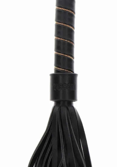 Bič TABOOM Studded Whip s cvočky z veganské umělé kůže, černozlatý - obrázek 6