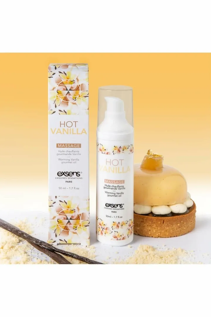 Hřejivý masážní olej EXSENS Hot Vanilla, vanilka, 50 ml - obrázek 4
