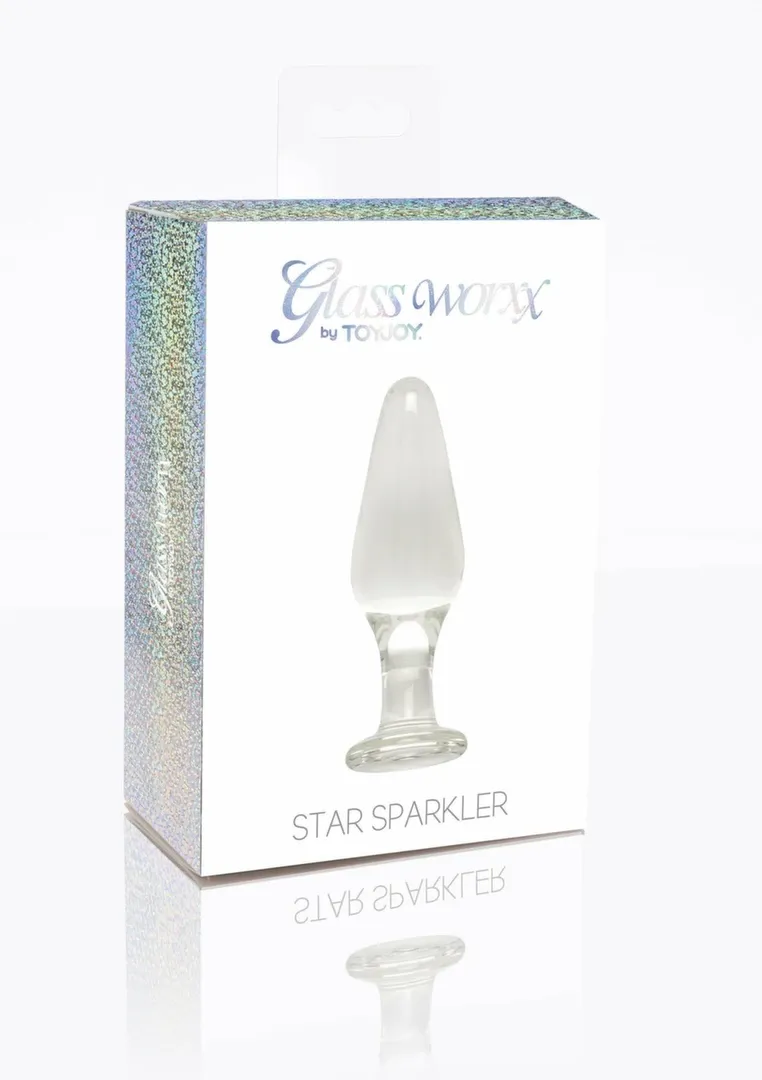 ToyJoy Glass Worxx Star Sparkler skleněný anální kolík čirý - obrázek 2