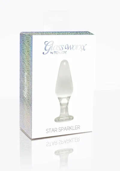 ToyJoy Glass Worxx Star Sparkler skleněný anální kolík čirý - obrázek 2