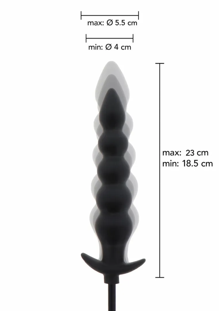 Nafukovací anální kolík Hidden Desire Extreme Inflatable Ribbed Plug Advance, černý - obrázek 2